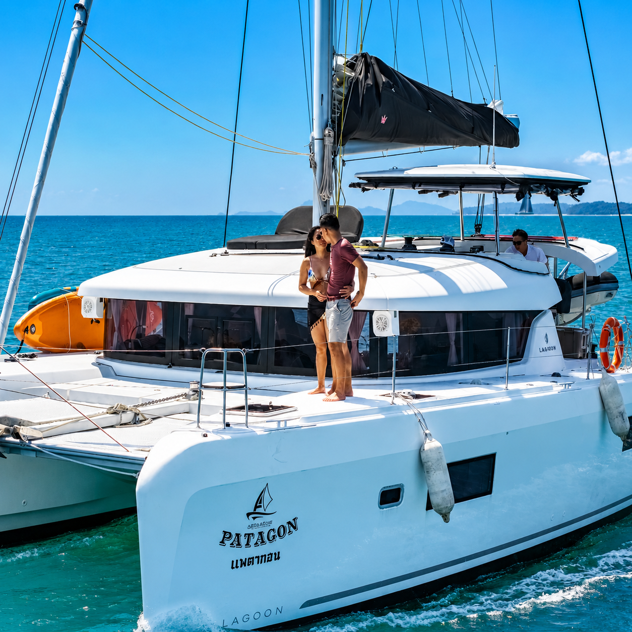 Luxury yacht cruising